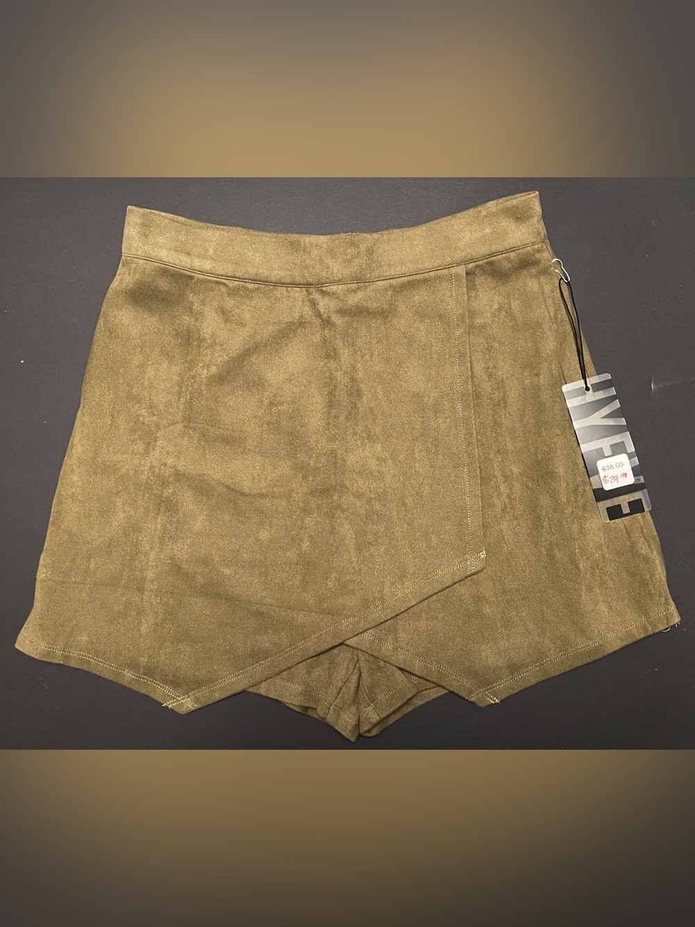 HYFVE Olive Wrap-Front Skort